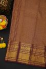 Kancheepuram Silk Wine Saree With Florals And Peacocks Buttis Body