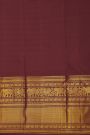 Kancheepuram Silk Wine Saree With Florals And Peacocks Buttis Body