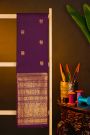 Kancheepuram Silk Purple Saree With Peacocks And Lions In Buttis Body