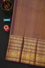 Kancheepuram Silk Purple Saree With Peacocks And Lions In Buttis Body