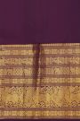 Kancheepuram Silk Purple Saree With Peacocks And Lions In Buttis Body