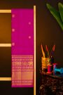 Kancheepuram Silk Rani Pink Saree With Florals And Peacocks Buttis Body