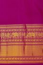Kancheepuram Silk Rani Pink Saree With Florals And Peacocks Buttis Body
