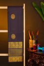 Kancheepuram Silk Black Saree With Zari Lines And Florals In Temple Border