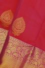 Kancheepuram Silk Reddish Pink Saree With Florals And Buttis Body