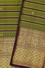 Kancheepuram Silk Dual Colour Saree With Florals And Peacock Buttis Body