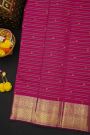 Kancheepuram Silk Multi-Colour Saree With Florals And Peacocks In Lines Body