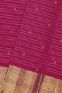 Kancheepuram Silk Multi-Colour Saree With Florals And Peacocks In Lines Body