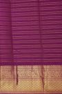 Kancheepuram Silk Multi-Colour Saree With Florals And Peacocks In Lines Body
