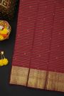 Kancheepuram Silk Multi-Colour Saree With Florals And Peacocks In Lines Body