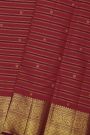 Kancheepuram Silk Multi-Colour Saree With Florals And Peacocks In Lines Body