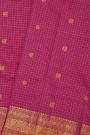 Kancheepuram Silk Magenta Saree With Florals And Peacocks In Checks Body