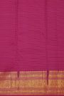 Kancheepuram Silk Magenta Saree With Florals And Peacocks In Checks Body