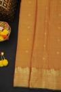 Kancheepuram Silk Orange Saree With Florals And Pallaki Motifs Border