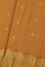 Kancheepuram Silk Orange Saree With Florals And Pallaki Motifs Border