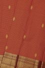 Kancheepuram Silk Red Saree With Checks And Floral Buttis Body