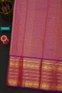 Kancheepuram Silk Blue Saree With Florals And Leaves Jaal Border