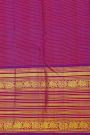 Kancheepuram Silk Blue Saree With Florals And Leaves Jaal Border