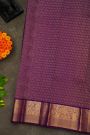 Kancheepuram Silk Violet Saree With Checks Florals And Buttis Body