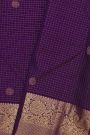 Kancheepuram Silk Violet Saree With Checks Florals And Buttis Body