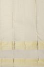 Kancheepuram Silk Off White Saree With Checks And Floral Buttis Body