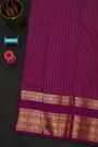 Kancheepuram Silk Dark Purple Saree With Zari Checks And Buttis Body
