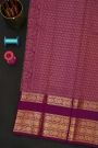 Kancheepuram Silk Dark Purple Saree With Zari Checks And Buttis Body