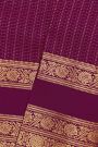 Kancheepuram Silk Dark Purple Saree With Zari Checks And Buttis Body