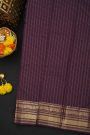 Kancheepuram Silk Wine Saree With Checks And Zari Buttis Body