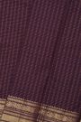 Kancheepuram Silk Wine Saree With Checks And Zari Buttis Body
