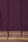 Kancheepuram Silk Wine Saree With Checks And Zari Buttis Body