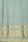 Kancheepuram Silk Ice Blue Saree With Checks And Floral Buttis Body