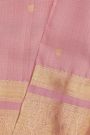 Kancheepuram Silk Baby Pink Saree With Zari Lines And Floral Buttis Body