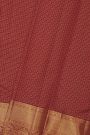 Kancheepuram Silk Red Saree With Checks And Zari Buttis Body