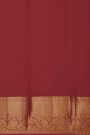 Kancheepuram Silk Red Saree With Checks And Zari Buttis Body
