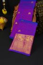 Kancheepuram Silk Dual Colour Saree With Zari Checks Florals And Yalis Border