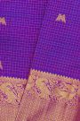 Kancheepuram Silk Dual Colour Saree With Zari Checks Florals And Yalis Border