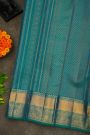 Kancheepuram Silk Teal Blue Saree With Zari Lines And Buttis Body