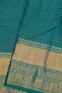 Kancheepuram Silk Teal Blue Saree With Zari Lines And Buttis Body