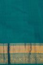 Kancheepuram Silk Teal Blue Saree With Zari Lines And Buttis Body