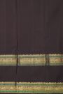 Kancheepuram Silk Brown Saree With Florals And Peacocks Buttis Body And Gap Border