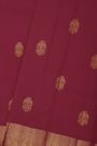 Kancheepuram Silk Magenta Saree With Gandaberunda Buttis Body
