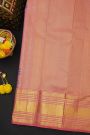 Kancheepuram Silk Teal Blue Saree With Cross Lines And Florals Border