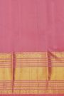 Kancheepuram Silk Teal Blue Saree With Cross Lines And Florals Border