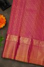 Kancheepuram Silk Rani Pink Saree With Parrot Buttis Body