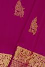 Kancheepuram Silk Rani Pink Saree With Parrot Buttis Body
