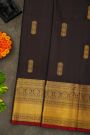 Kancheepuram Silk Black Saree With Florals And Buttis Body