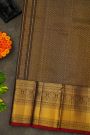 Kancheepuram Silk Black Saree With Florals And Buttis Body