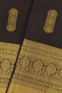 Kancheepuram Silk Black Saree With Florals And Buttis Body