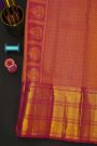 Kancheepuram Silk Reddish Pink Saree With Gandaberunda Buttis Body